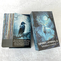 Spirit Animals Oracle Cards, Tarot Cards, Tin nhắn động vật, Bộ bài Taro kèm từ khóa, Đồ chơi kể may mắn, 12x7cm, 52 lá
