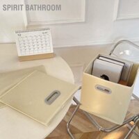 SPIRIT Bathroom 11in Có Thể Gập Lại Vải Lưu Trữ Hình Khối Tổ Chức Tay Cầm Lớn Thùng Giỏ Hộp Đựng Tủ Quần Áo Gia Đình