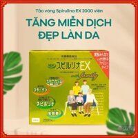 Spirulina EX Tảo vàng cao cấp Nhật Bản hộp 2000 viên (2 lọ) mẫu mới [Hàng-Chuẩn-Auth] [Mô-Mô-Shop] Nhật Bản