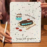Splash Ink Ice Cream Cake Pattern Vỏ máy tính khung trắng phẳng trong suốt cho iPad Case 10.9 / 10.2 / Air4 / 5 / Pro11 / 10th / 10.5 / 9.7