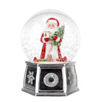 Spode Christmas Tree- Musical Santa Snow Globe (6.5in)