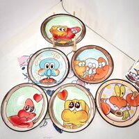 SpongeBob Gốm Bộ Đồ Ăn Đĩa Phim Hoạt Hìnhins Bộ Đĩa Ăn Trẻ Em Giá Trị Cao