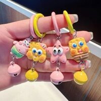 Spongebob SquarePants Phong Cách Mới Bé Pie Ngôi Sao Móc Khóa Schoolbag Dễ Thương Bạn Gái Quà Tặng Hoạt Hình Phụ Kiện Mặt Dây Chuyền Cô Gái Cặp Đôi
