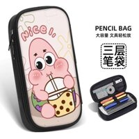 Spongebob SquarePants Pie Ngôi Sao Lớn Hộp Đựng Bút Chì Bé Trai Bé Gái Hoạt Hình Siêu Dễ Thương Hộp Văn Phòng Phẩm Trường Trung Học Cơ Sở Học Sinh Tiểu Học Dung Tích Lớn