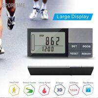 Sportime Máy đếm bước chân Mini LCD kỹ thuật số đơn giản Bộ di động đi bộ 3D để