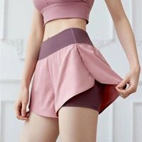 Sports Shorts Women's Summer Quick-Drying with Lining Anti-Exposure High Waist Slim Fitted Waist Training Running Fitness Yoga Pants Fitness pants PI1a