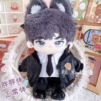 Spot 20cm baby leather coat bear jacket motorcycle suit cool shirt humanoid doll can be changed into fat body