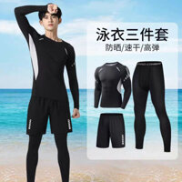 [Spot] Bộ đồ bơi nam Quần bơi nam dài bảo thủ chống nắng dài tay học sinh trung học phổ thông lướt sóng lặn