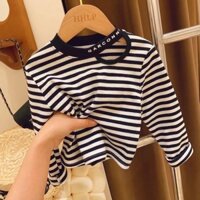 Spot children's clothing wholesale spring new girls' Western style long-sleeved off-shoulder T-shirt middle children's all-match bottoming shirt autumn top tide same day delivery RIWC