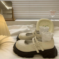[Spot đang phát hành] Giày da nhỏ màu trắng nữ 2024 mùa xuân hè mẫu mới dễ phối đồ Nhật Bản jk Lolita đế dày phối váy Giày một lớp Mary Jane
