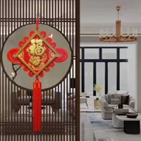 Spot Goods Sent in Seconds #2024 New Year of the Dragon Wall Living Room Wall Entrance Housewarming Chinese New Year Decoration Festive High-End Chinese Knot 1.6lyl