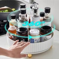 Spot Goods#360Degrees Rotating Storage Box Kitchen Special Sauce Vinegar Seasoning Storage Box Cosmetic Storage Snacks and Fruits7qj