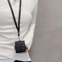 Spot goods.Embossed vải thiều họa tiết da + dây đeo cổ da. Vỏ AirPods chống rơi, chịu áp lực, tai nghe Bluetooth. Thích hợp cho Apple AirPods 1 / 2 / pro / pro2 / 3