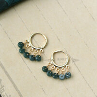 [Spot] Hoa Tai khuy an toàn màu xanh nước đá ngọc bích tự nhiên A hàng Hoa Tai Hoa Tai Hoa Tai Ngọc Bích dát vàng gói 14k cao cấp