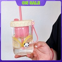 [spot] Ke'ai cup good-looking ins drinking cup with straw glass cup female tea water separation accompanying cup juice cup