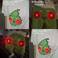 [Spot] Lúm đồng tiền nhỏ, quần short phát sáng, má lúm đồng tiền nhỏ, tay ngắn, áo phông ngắn tay sáng tạo, cặp đôi hài hước, đồ ngủ vui nhộn, quà sinh nhật