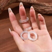 [Spot] Nhẫn Trắng Opal mới, Nhẫn Nữ ánh trăng trắng, quà tặng thích hợp, nhẫn trơn cao cấp có thể giặt được