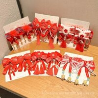 [Spot Second Hair] Phụ kiện tóc năm mới kẹp tóc phong cách cổ điển trẻ em kẹp tóc phong cách Trung Quốc bé gái nơ tua rua cặp kẹp bên hông cho bé gái Hán phục mũ đội đầu E2PZ