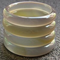 [Spot] Vòng tay mã não Brazil tự nhiên/dày không rộng/màu cơ bản không tối ưu hóa/Chalcedony ẩm và trong suốt