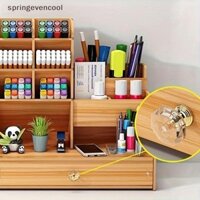 Springevencool Hộp Đựng Bút Bằng Gỗ Dung Tích Lớn Bắc Âu Sáng Tạo Thời Trang Đa Lưới Đựng Bút Văn Phòng Để Bàn Kệ Lưu Trữ Springevencool