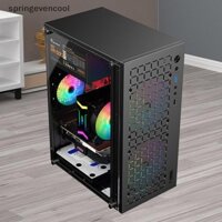 Springevencool Micro ATX / ITX Vỏ PC DIY trong suốt Vỏ máy tính để bàn bằng kính HDD + SSD Bộ nguồn ATX 250mm Thẻ đồ họa 3 quạt làm mát Springevencool