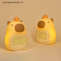 Springevenepic Dễ Thương Sạc Lại Trẻ Em Đồng Hồ Báo Thức Đèn Ngủ Cảm Ứng Ngáy Luôn Bật Màn Hình Để Bàn Đồng Hồ 12 / 24H Đồng Hồ LED Báo Thức Mới