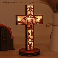 Springevenepic Gỗ Cơ Đốc Biểu Tượng Chữ Thập Trang Trí Nhà Gỗ Khắc Thủ Công Trang Trí Đồ Trang Trí Nhà Thờ Đồ Dùng Kitô Giáo Thánh Giá Gỗ Chúa Giêsu Mới