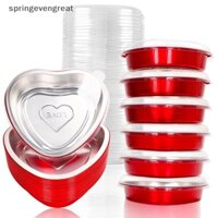 Springevengreat 12 Gói Chảo Bánh Hình Trái Tim 8 Inch Có Nắp, Chảo Trái Tim Lá Dùng Một Lần Lớn 23oz Cho Lễ Tình Nhân & Ngày Của Mẹ, Springevengreat