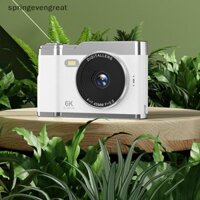 Springevengreat 6K HD CCD Máy ảnh kỹ thuật số Máy quay Video Máy quay màn hình 2,4 Inch để chụp ảnh cho trẻ em Người lớn Người mới bắt đầu Springevengreat