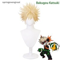 Springevengreat My Hero Giới Học Thuật Bakugou Katsuki Anime Cosplay Chống Đỡ Tóc Giả Ngắn Vải Lanh Tóc Vàng Rỗng Đảng Chịu Nhiệt Tổng Hợp Tóc Giả Springevengreat