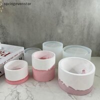 Springevenstar Lọ Hoa Tròn Khuôn Bê Tông Chậu Cây Bê Tông Silicon Thủ Công Khuôn Nhựa Springevenstar