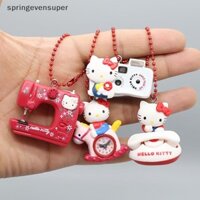 Springevensuper 4 Hello Kitty Đỏ Retro Đồ Trang Trí Mini Camera Điện Thoại Đồng Hồ Báo Thức Máy May DIY Móc Khóa Mặt Dây Chuyền Springevensuper