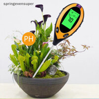 Springevensuper Soil Ph Meter Test Soil Test Ph Moisture Meter Nhiệt độ Ánh sáng mặt trời Phân tích đo cường độ đất Kiểm tra độ axit 4 trong 1 Springevensuper