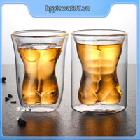SpringF'lower Hình dạng cơ thể Cốc thủy tinh hai lớp Bia Whisky Uống ly cho quán bar tụ tập