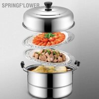 SpringF'lower Nồi hấp inox làm dày công suất lớn hơn thực phẩm 2 tầng cho nhà bếp Trứng rau củ