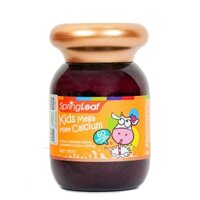 SpringLeaf Kids Mega Milky Calcium hỗ trợ xương, răng chắc khỏe hương vani, sữa, 60 viên dạng viên (từ 1 tuổi)