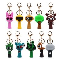 sprunki keychain silicone cute cartoon student school bag backpack decoration pendant