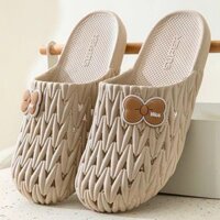 SPT009 - Dép sục nhựa Hàn Quốc, dép Croc phối nơ - thoáng khí, chống trơn trượt - Kaki                          - 37882358                                                       Yêu thích