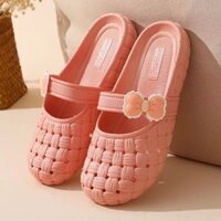 SPT010 - Dép sục nhựa Hàn Quốc, dép Croc phối nơ - thoáng khí, chống trơn trượt - Hồng                          - 37882382                                                       Yêu thích
