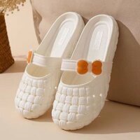 SPT010 - Dép sục nhựa Hàn Quốc, dép Croc phối nơ - thoáng khí, chống trơn trượt - Trắng                          - 37882380                                                       Yêu thích