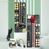 Spth Mới Nhất VER016 PCIE Riser 016 V016 Riser PCI Express X16 Nhiệt Độ Điện Áp 3 RGB LED 6P USB Khai Thác Riser Cho Card Video UYI