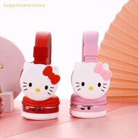 Spth Tai nghe Hello Kitty dễ thương Tai nghe không dây Độ bền chờ siêu dài Tai nghe âm thanh nổi có Mic Quà tặng UYI