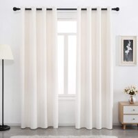 SPXTEX Cream White Velvet Curtains 108 inches Long Sliding Door Curtains for Living Room Ivory Velvet Curtains Grommet Heavy Velvet Drapes Thermal ...