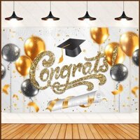 Sq2 2024 Chúc mừng tốt nghiệp cử nhân mũ phông nền biểu ngữ tấm thảm trang trí tiệc ảnh chụp ảnh nền vải QS