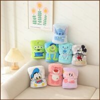 Sq2 Sanrio Alien Coral nhung cuộn chăn điều hòa văn phòng chăn ngủ trưa Kirby Mike Donald Vịt Mickey Stitch QS