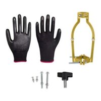 Square Hole Drill Fixed Bracket Set and Gloves for Drill Machine - Style C