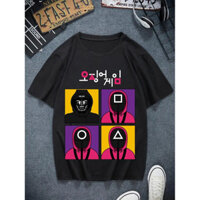 Squid Game 2 TV show đồ họa Áo thun ngắn tay cổ chữ O 100% cotton dành cho nam