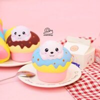 Squishy Cupcake cún trắng
