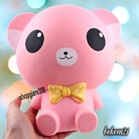 SQUISHY GẤU MISA ĐEO NƠ KHỔNG LỒ MÀU HỒNG - ĐẠI KHỔNG LỒ HÀNG CHÍNH HÃNG SIÊU DỄ THƯƠNG