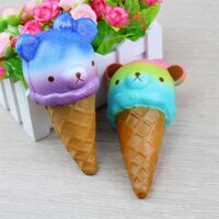 Squishy - Kem ốc quế gấu galaxy lấp lánh (15x7x7cm) thuthuyshop169